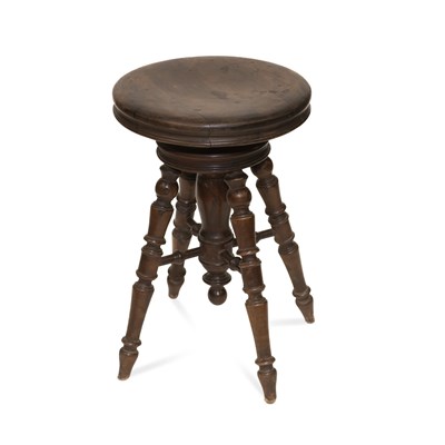 Lot 1182 - A VICTORIAN BEECH ADJUSTABLE STOOL