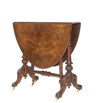 Lot 1219 - A VICTORIAN WALNUT SUTHERLAND TABLE