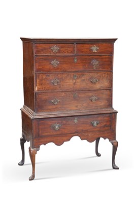 Lot 775 - AN 18TH CENTURY OAK CHEST ON STAND