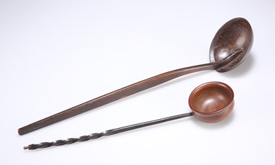 Lot 1430 - TWO TREEN LADLES