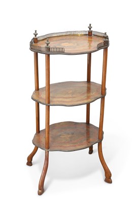 Lot 303 - A LATE 19TH CENTURY MARQUETRY ÉTAGÈRE