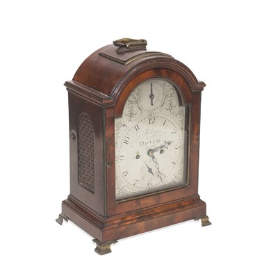 Lot 1145 - A GEORGE III MAHOGANY TWIN FUSEE BRACKET CLOCK, BY ANDREWS OF DOVER