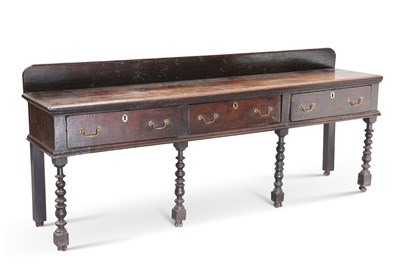 Lot 1245 - AN EARLY 18TH CENTURY OAK DRESSER BASE