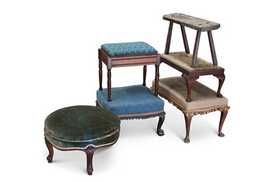 Lot 1272 - A GROUP OF 19TH CENTURY AND LATER CHAIRS AND STOOLS